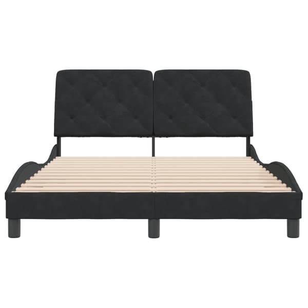 Bed Frame without Mattress Black 140x200 cm Velvet