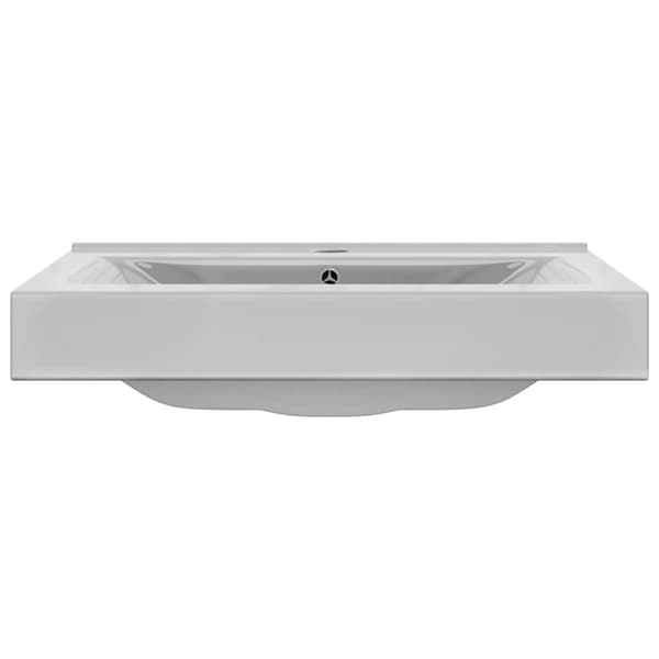 Handfat med bräddavlopp 60x46x16 cm keramik silver