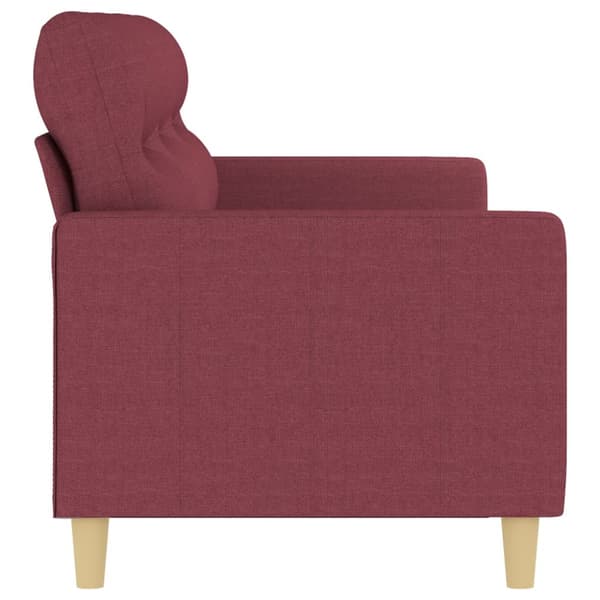 3-sitssoffa vinröd 180 cm tyg