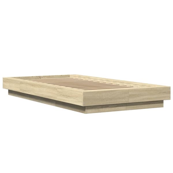 Sängram sonoma-ek 90x190 cm konstruerad trä