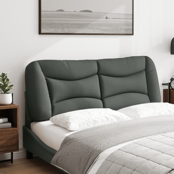 Headboard Cushion "Hvar" Dark Grey 140 cm Fabric
