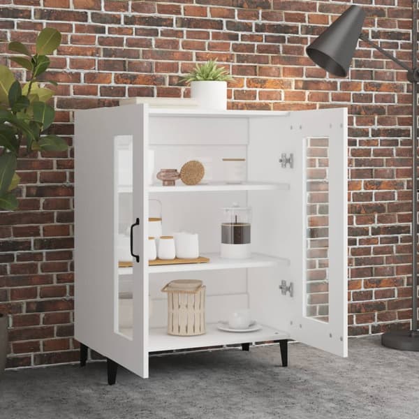Skåp vit 69,5x34x90 cm konstruerat trä