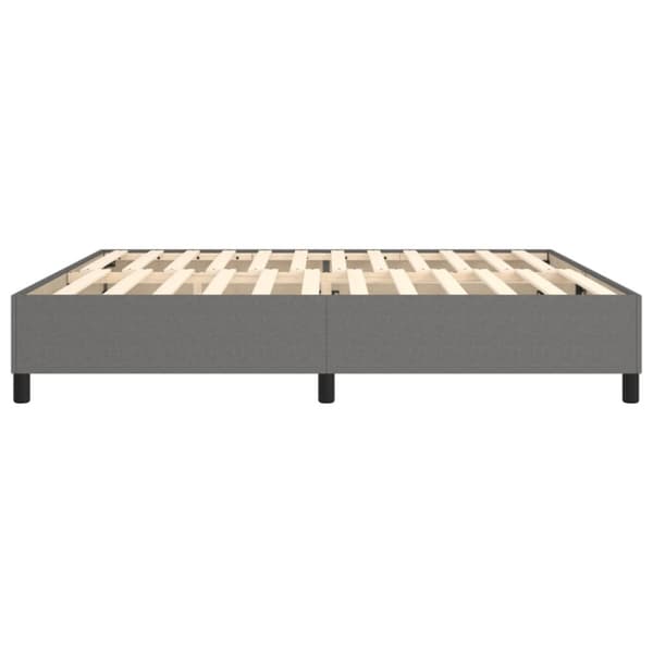 Boxspring-sängram mörkgrå 200x200 cm tyg