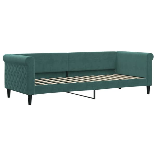Dagbädd utdragbar med madrasser mörkgrön 80x200 cm sammet