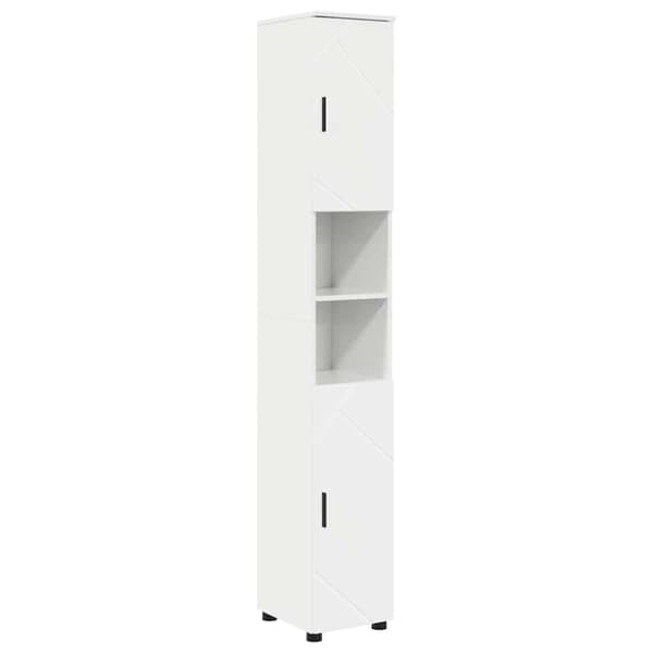 Badrumsmöbelset 5 st Högblanka vita 61 x 35 x 64 cm
