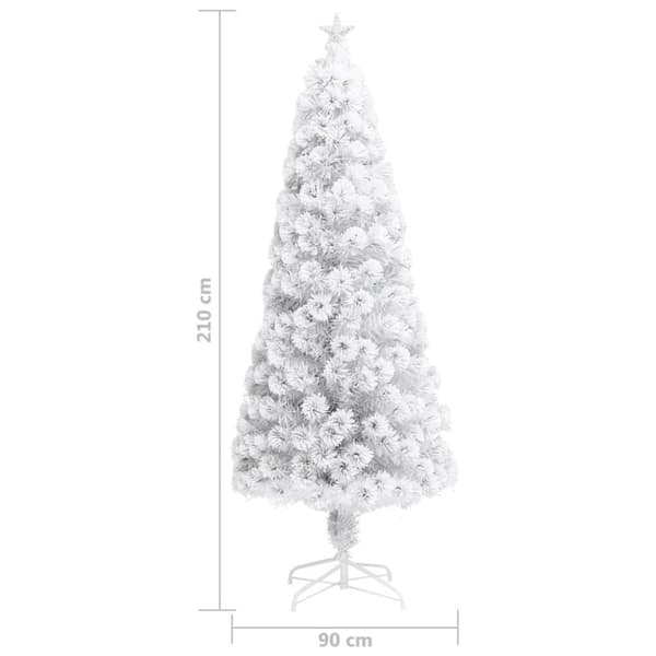 Belyst plastgran vit 210 cm fiberoptik