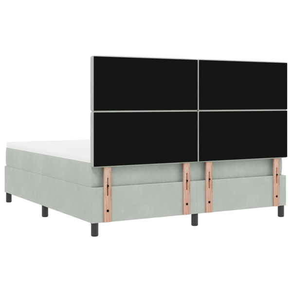 LED Box Säng med madrass Ljusgrå 180 x 200 cm Sammet