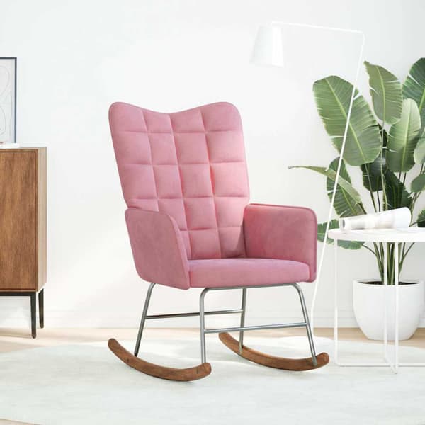 Gungstol rosa sammet