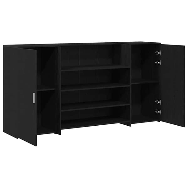Receptionsdisk svart ek 200x50x103,5 cm konstruerat trä