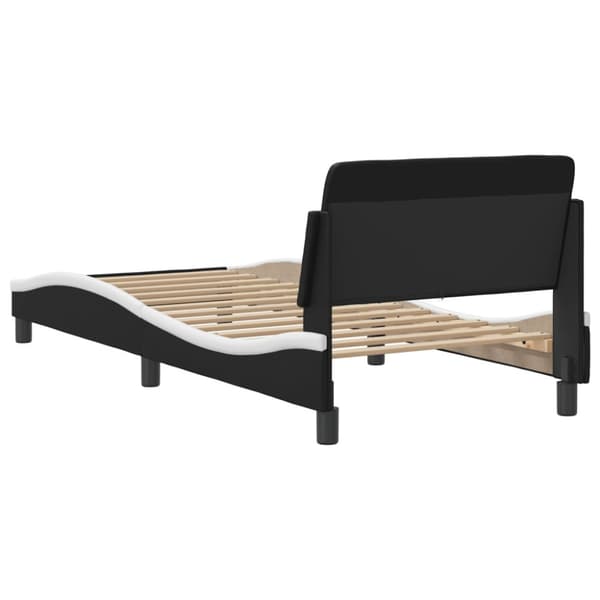 Bed Frame "Dover" Black&White 80x200 cm Faux Leather