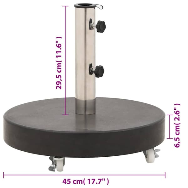 Parasollfot granit 30 kg rund svart
