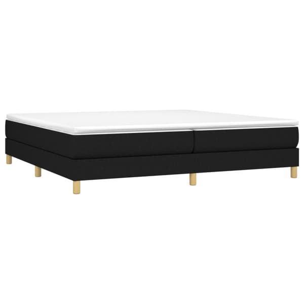 Boxspring-sängram svart 200x200 cm tyg
