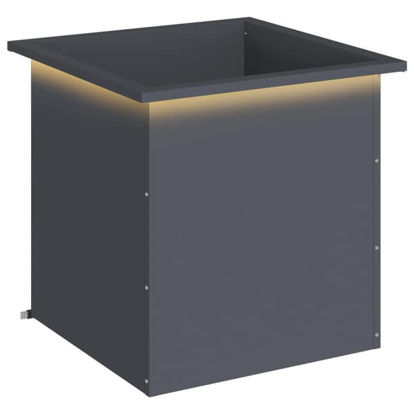 Odlingslåda med LED Antracit 50 x 50 x 48 cm Stål