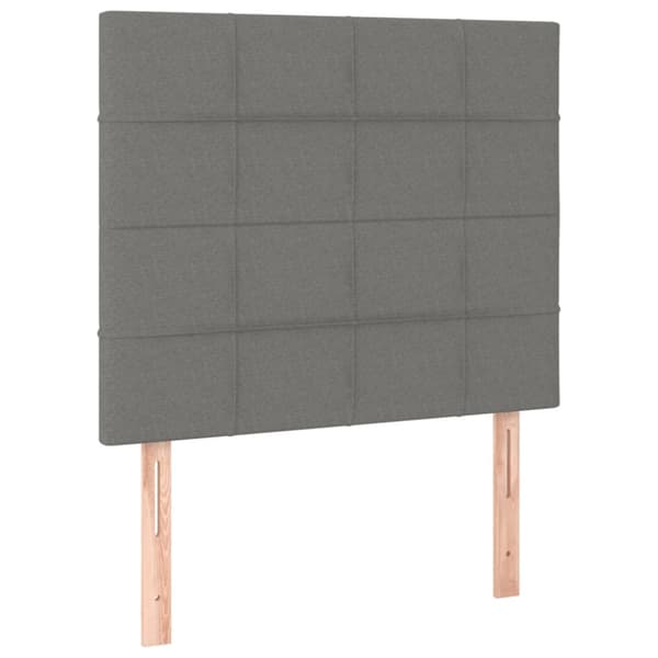 Ramsäng med madrass & LED mörkgrå 90x190 cm tyg