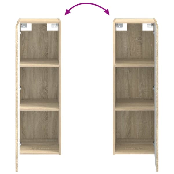 Badrumsmöbelset 4 pcs Sonoma-ek Konstruerat trä och glas