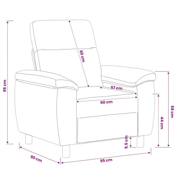 Soffa Vinröd 95 x 90 x 95 cm Tyg