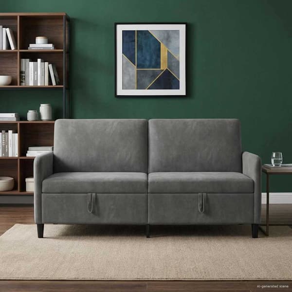 Soffa med förvaring Mörkgrå 172 x 78 x 87 cm Polyester