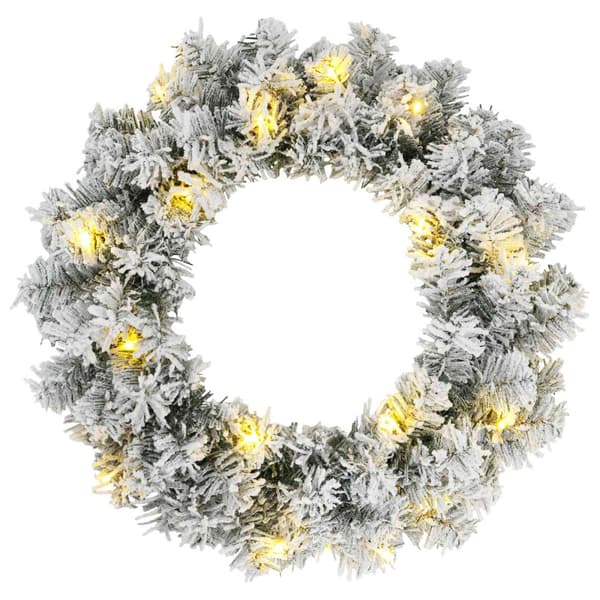 Mini-julgransset 45 cm 125 LED-lampor Varmvit PVC Grön och Vit