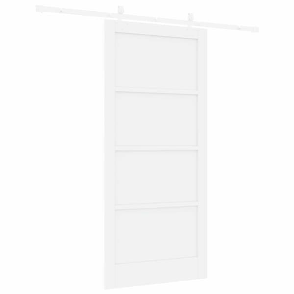 Skjutdörr 93 x 202 cm Konstruerat trä Vit