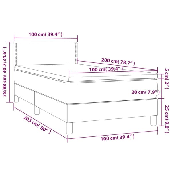 Ramsäng med madrass vit 100x200 cm konstläder
