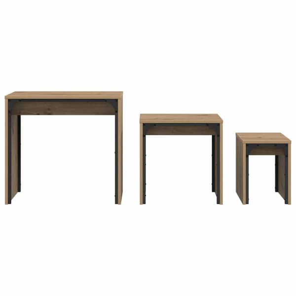 Kaffeebord 3 pcs Artisan Ek Konstruerat trä