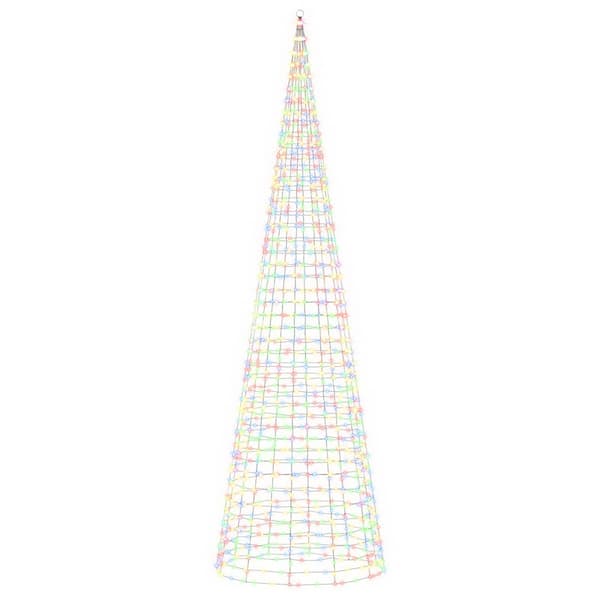 Julgransbelysning med markspett och flaggstång 500 cm
