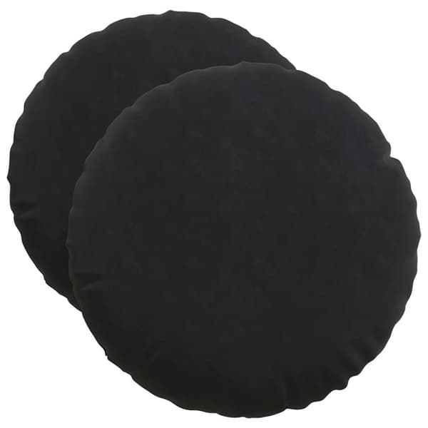 Sittkuddar 2 pcs Svart Ø50 x 19 cm Sammet