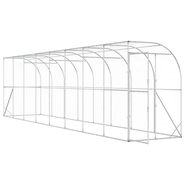 Hönshus mot Vägg Silver 600 x 150 x 215 cm Galvaniserat stål
