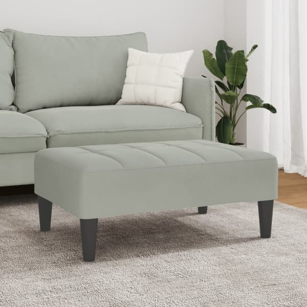 Fotpall Ljusgrå 77x55x31 cm sammet