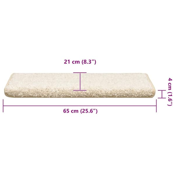Trappmattor 30 st 65x21x4 cm vita rektangulära kanter