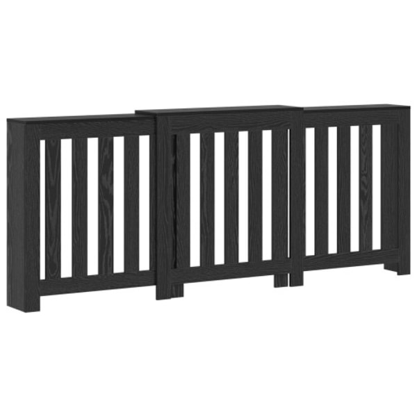 Radiatoröverdrag Svart Ek 205x21.5x83.5 cm Konstruerat Trä