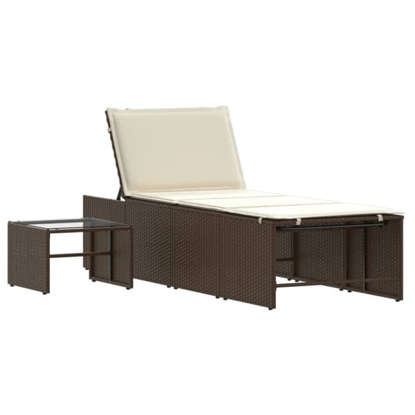 Solstolar 2 st med bord brun konstrotting