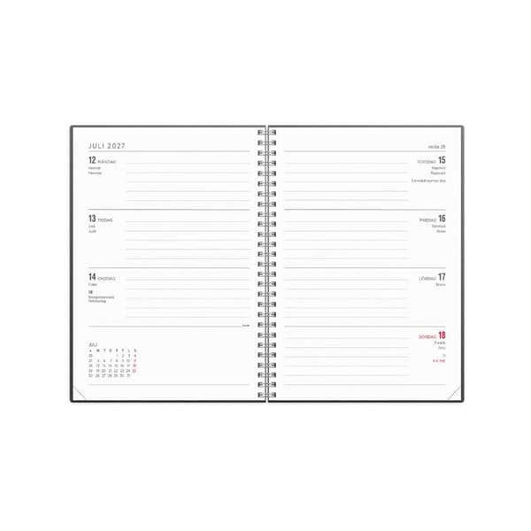 Kalender Senator A5 2027 svart
