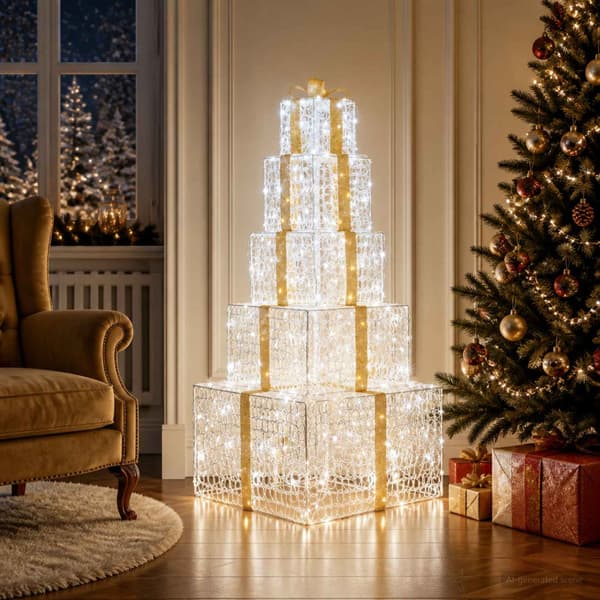 Stapelbar juldekoration med LED-presentboxar 250 LED-lampor