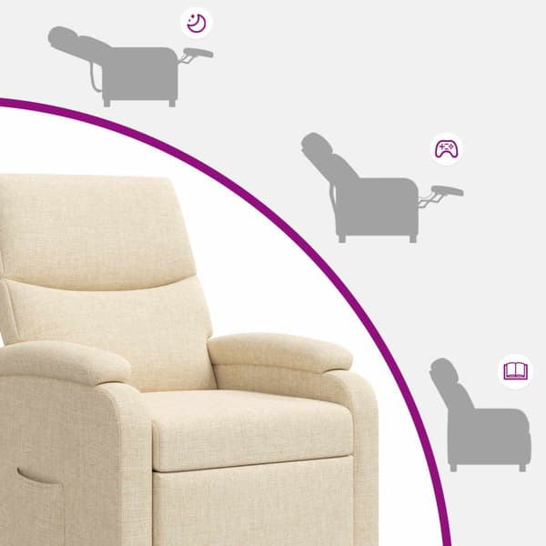 Massagefåtölj Gräddvit Tyg