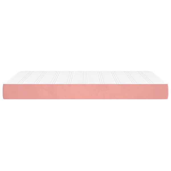 Pocketresårmadrass medium rosa 120x220x20 cm sammet