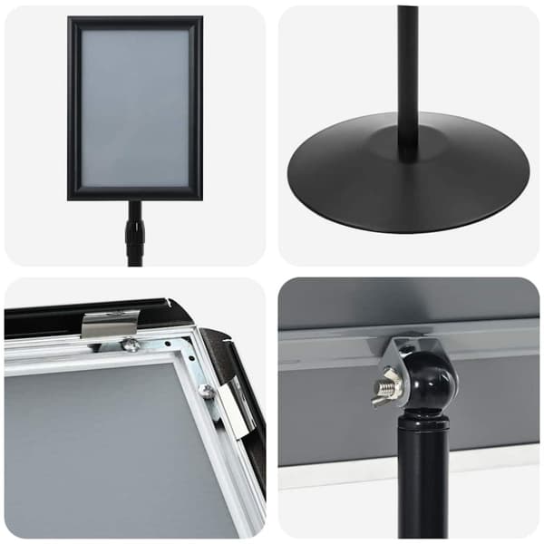 Pedestal affischställ Silver a4 PVC och stål