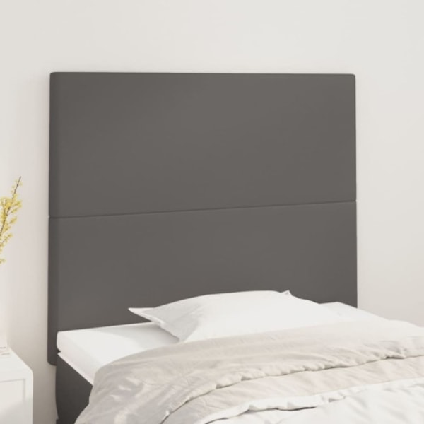 Huvudgavlar 2 st grå 90x5x78/88 cm konstläder