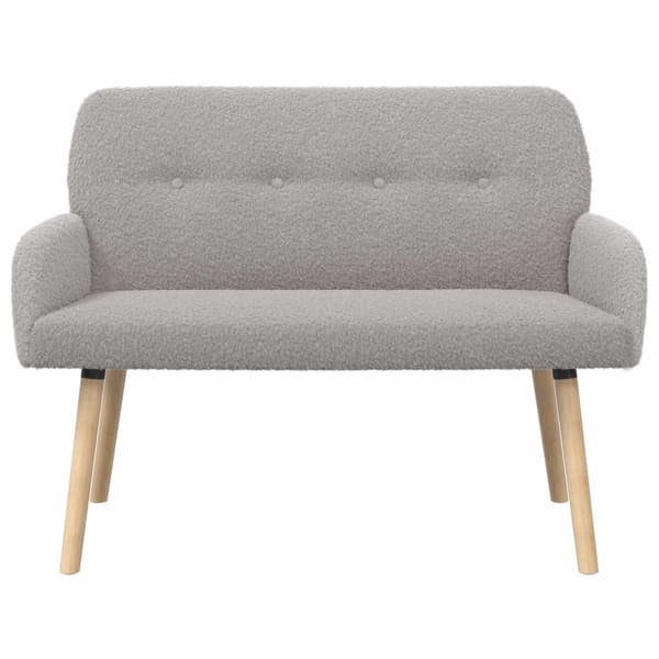 2-sitssoffa med ben i massivt trä Ljusgrå Bouclé