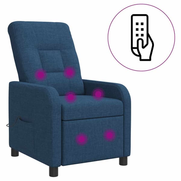 Massagefåtölj Blå Tyg