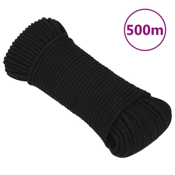 Rep svart 3 mm 500 m polyester