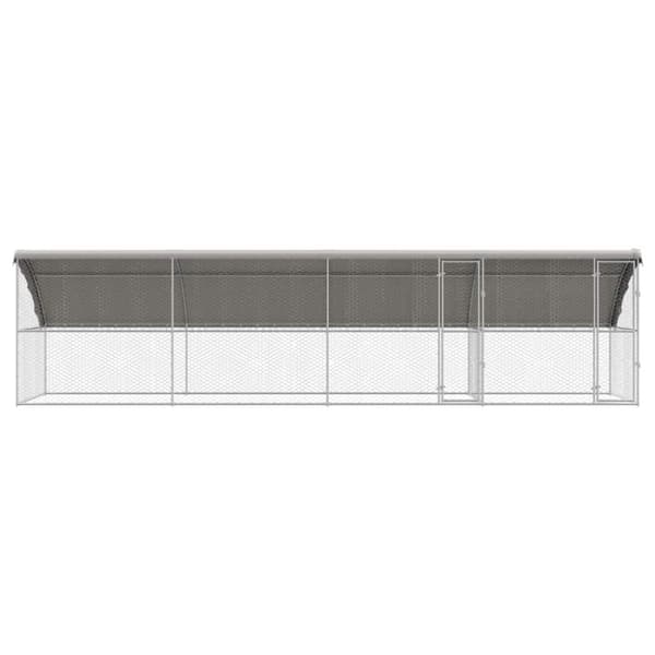 Hundbur med lagring 4 pcs Silver 8 x 2 x 2 m Galvaniserat stål