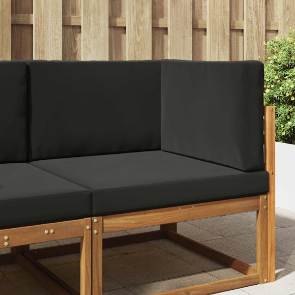 Utomhus Soffa Kudde 3 pcs Svart Polyester