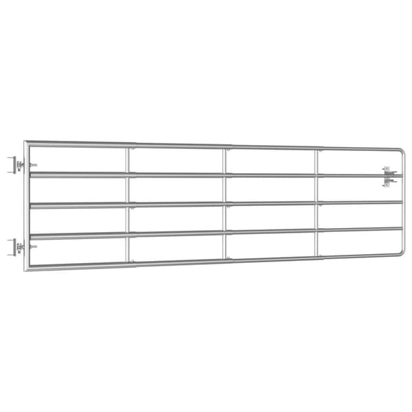 Gårdsgrind 5 stänger stål (115-300)x90 cm silver