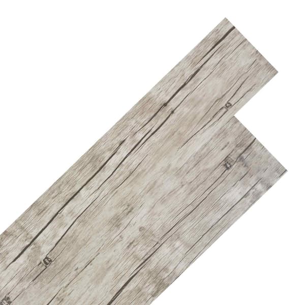 Golvplankor 18 pcs Ljusgrå 2,51 m² PVC
