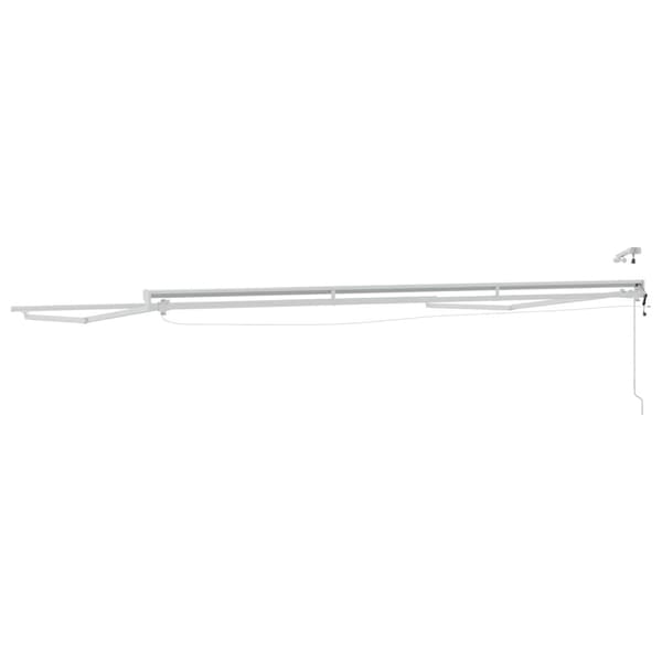 Elmarkisram med LED-lampor Vit 4,5 × 3 m Aluminium