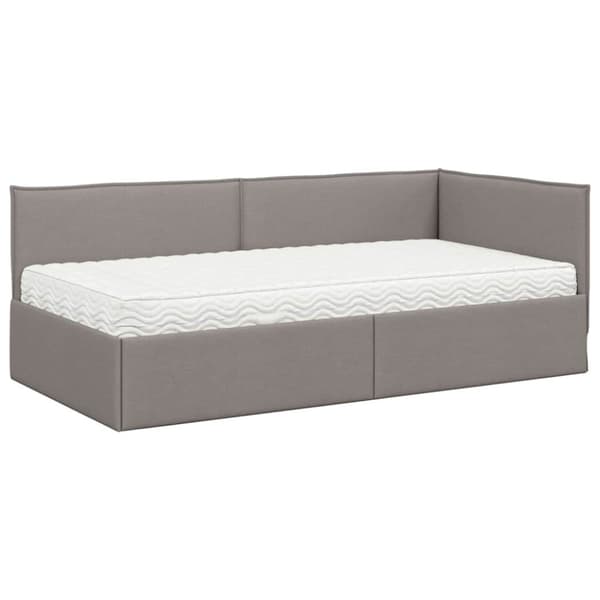 Hörn Sängram med Madrass 2 st Taupe 100 x 200 cm Sammet