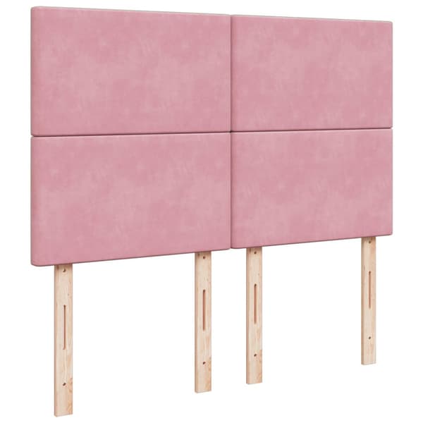 Ramsäng med madrass rosa 140x200 cm sammet