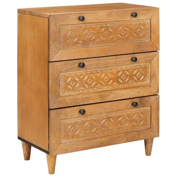 Sideboard 2 st 120 x 33,5 x 75 cm massivt mangoträ Brun