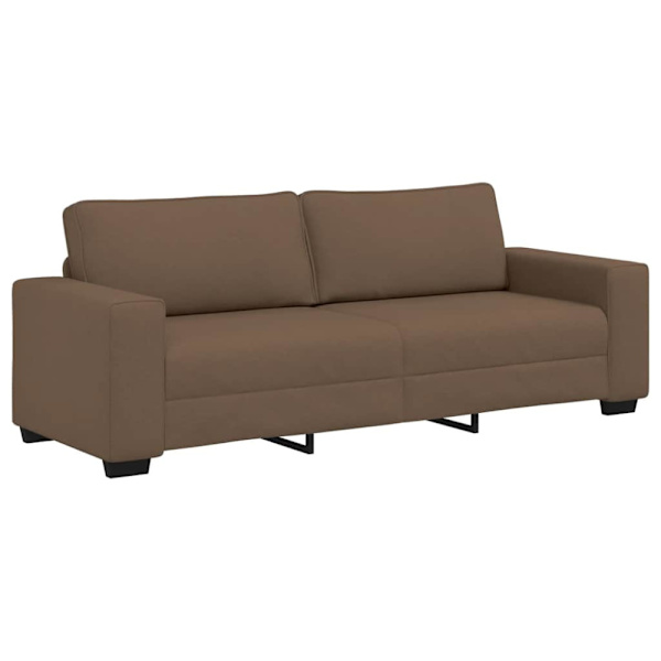 3-sitssoffa brun 220x77x82 cm tyg
